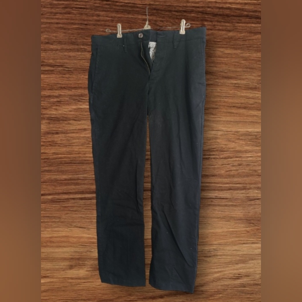 Mens Black Chino Pants Sz 33x30